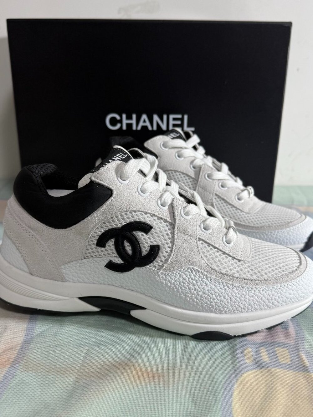 ℒWomen's Chanel Black and White Panda Sneakers
